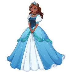 Princess Theme Party Supplies | Royal Blue Ball Gown Princess Cutout | Birthday Party Décor